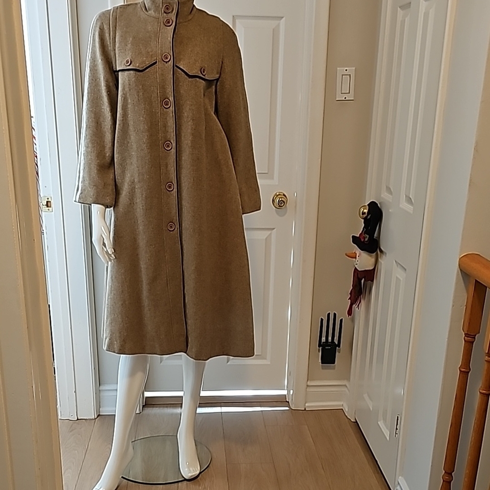 Vintage Camel Wool Trench Coat